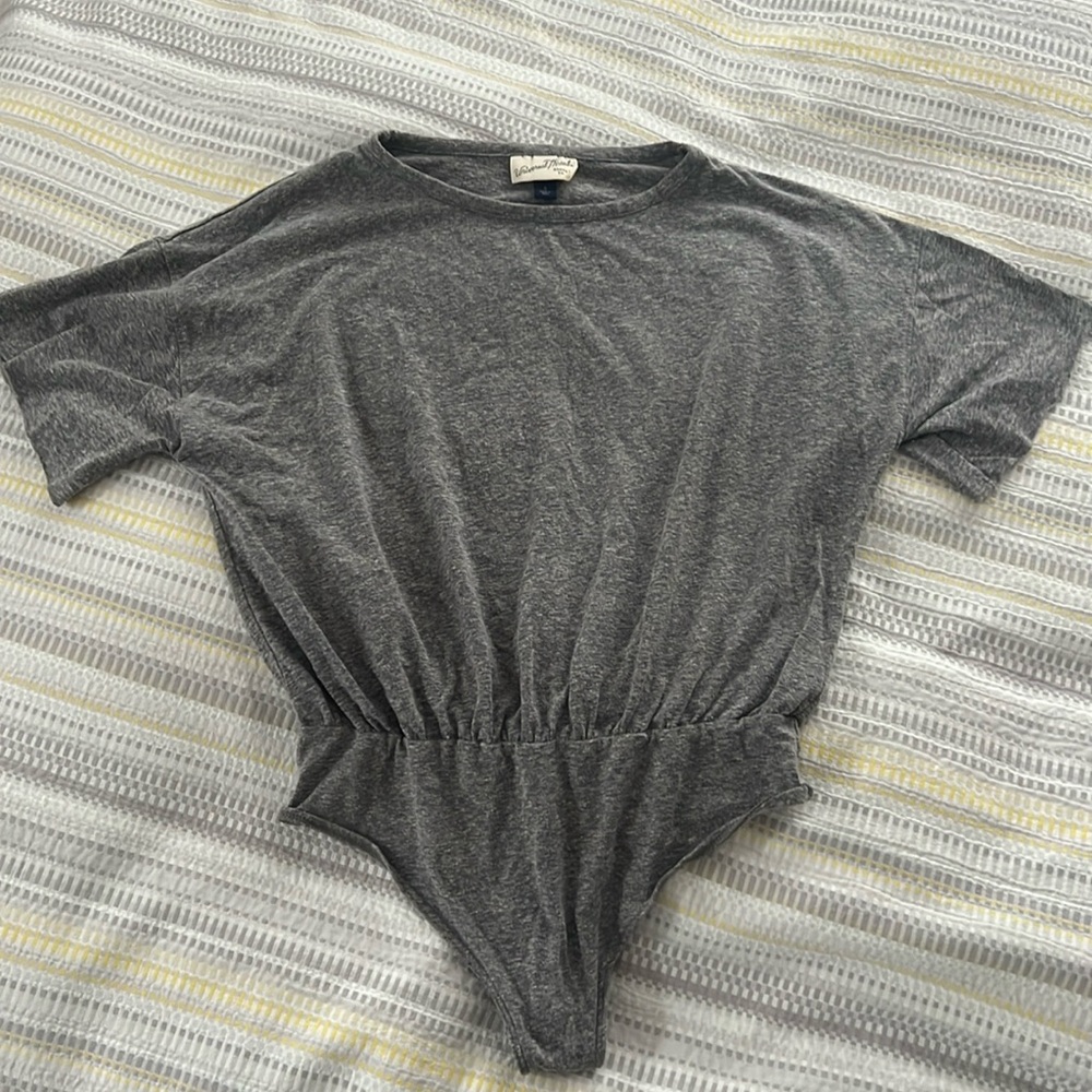 Gray short sleeve bodysuit
